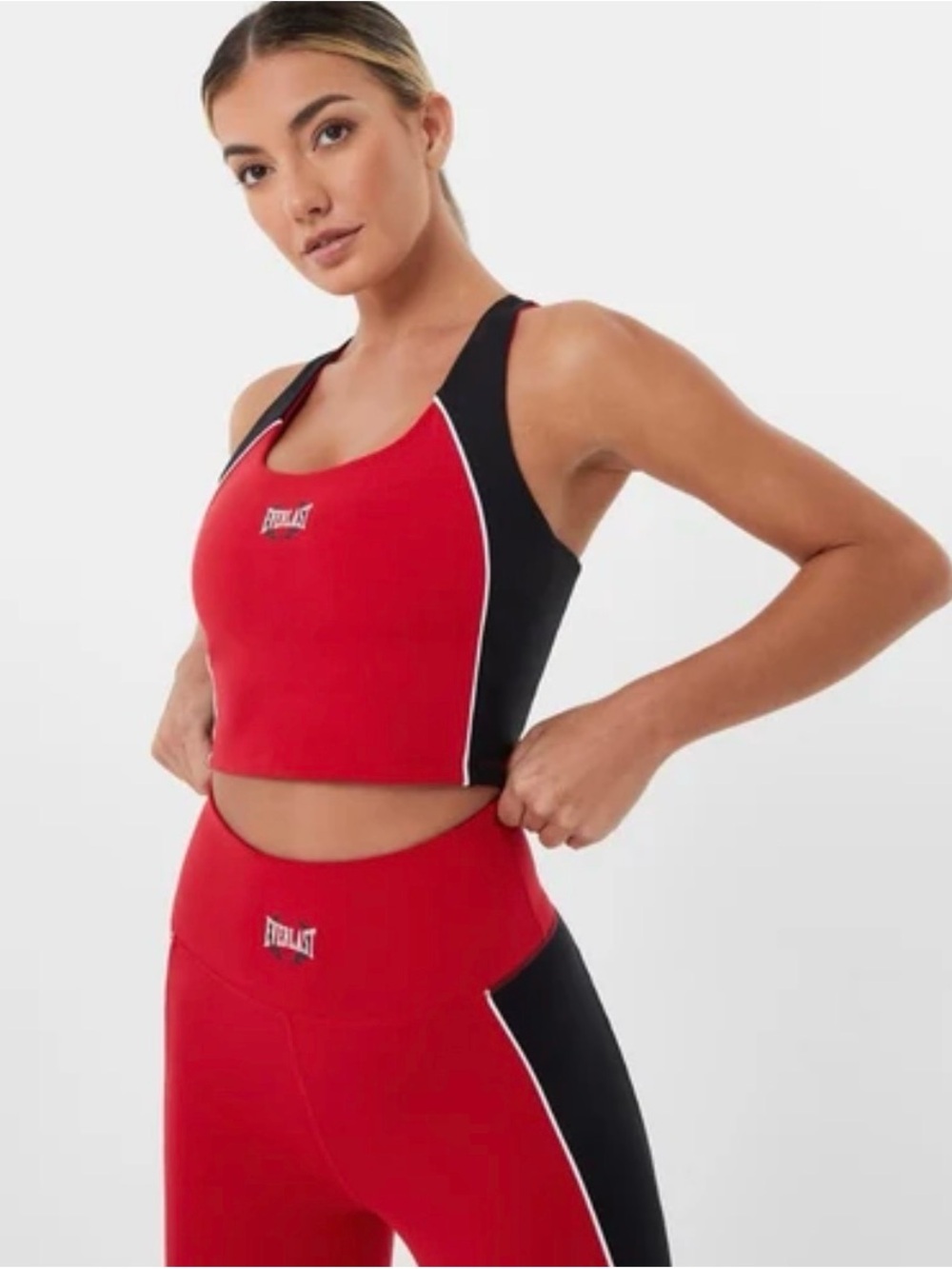 Everlast Red and Black Contrast Racerback Crop Top